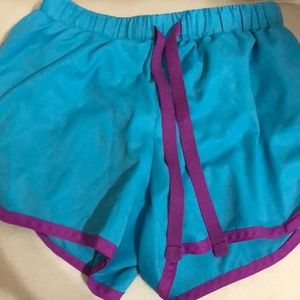 Blue and purple athletic shorts